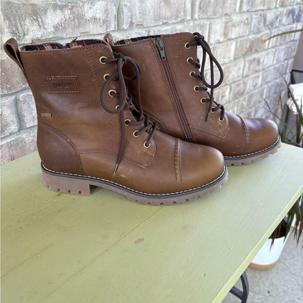 NWT-Nordic Pomar Eco-Fdly Terra Leather Gortex Lace/Zip Ankle Lug Combat 9 EU 39 - Picture 5 of 15